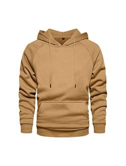 Lbl Leading The Better Life LBL Men's Solid Pullover Hoodies Sports Soft Blend Fleece Hooded Sweatshirts with Kanga Pocket