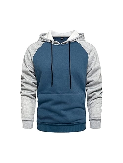 Lbl Leading The Better Life LBL Men's Solid Pullover Hoodies Sports Soft Blend Fleece Hooded Sweatshirts with Kanga Pocket