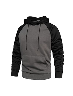 Lbl Leading The Better Life LBL Men's Solid Pullover Hoodies Sports Soft Blend Fleece Hooded Sweatshirts with Kanga Pocket