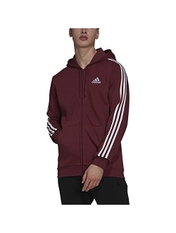 Men's Essentials Fleece 3-Stripes Full-Zip Hoodie