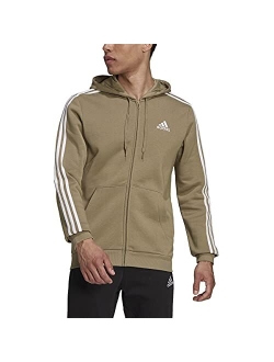 Men's Essentials Fleece 3-Stripes Full-Zip Hoodie