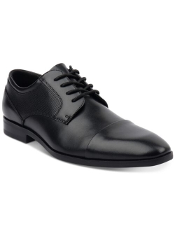 Men's Faux-Leather Lace-Up Cap-Toe Dress Shoes, Created for Macy's