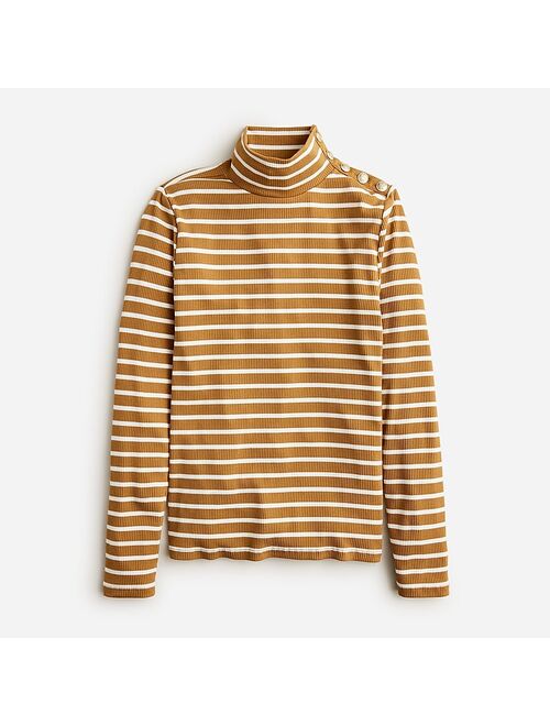 J.Crew Vintage rib turtleneck with buttons in stripe