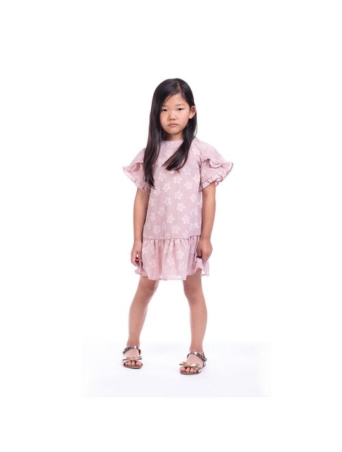 IMOGA COLLECTION Child Rainer Camelia Jacquard Woven Dress w/ Ruffled Sleeves