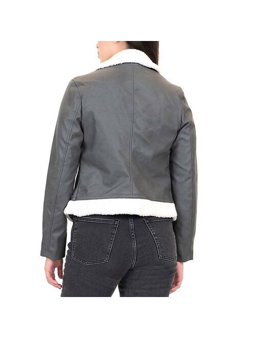 Junior's Coffee Shop Faux Leather Moto Jacket