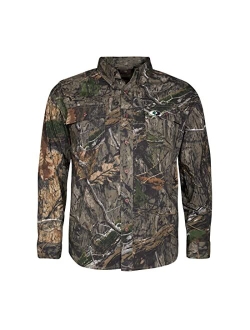 Men's Long Sleeve Camo Hunting Shirts Cotton Mill