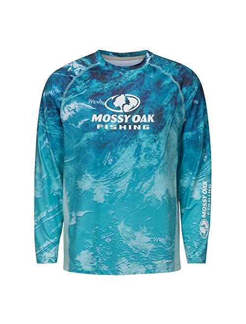 Mossy Oak Men's Fishing Shirts Long Sleeve with 40+ UPF Sun Protection