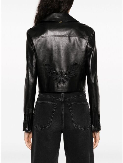 TWINSET embroidered-design biker jacket