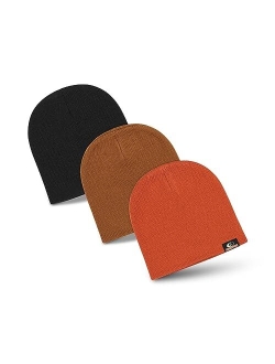 Rib Knitted Womens & Mens Hats - Warm and Cozy Beanie Hat - Unisex Winter Hat-3pack