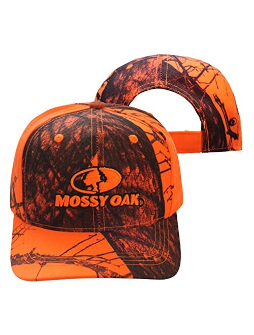 Mossy Oak Blaze 3D Camo Logo Cap Hat, Precurved Visor, Mid-High Crown, Structured, Adult OSFM