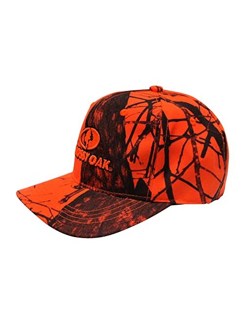 Mossy Oak Blaze 3D Camo Logo Cap Hat, Precurved Visor, Mid-High Crown, Structured, Adult OSFM