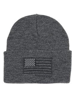 Men's Knit Cuffed American Flag Winter Beanie