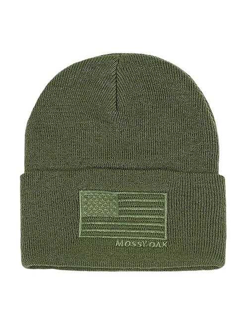 Mossy Oak Men's Knit Cuffed American Flag Winter Beanie