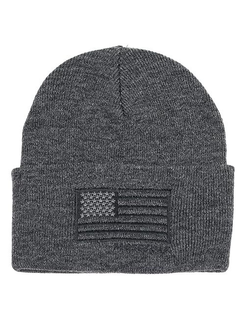 Mossy Oak Men's Knit Cuffed American Flag Winter Beanie