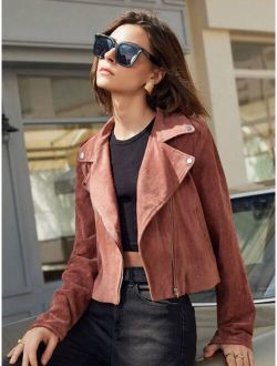 SHEIN BIZwear Zip Up Moto Jacket