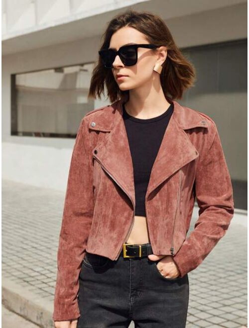 SHEIN BIZwear Zip Up Moto Jacket