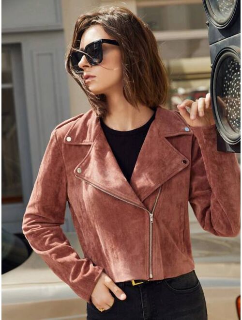 SHEIN BIZwear Zip Up Moto Jacket