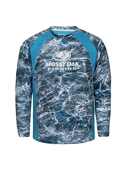 Mossy Oak Men's Fishing Shirts Long Sleeve with UPF 40+ Sun Protection