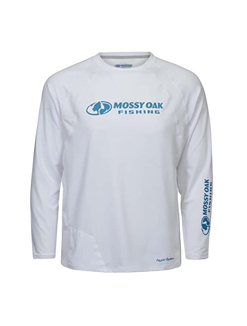 Mossy Oak Men's Fishing Shirts Long Sleeve with UPF 40+ Sun Protection