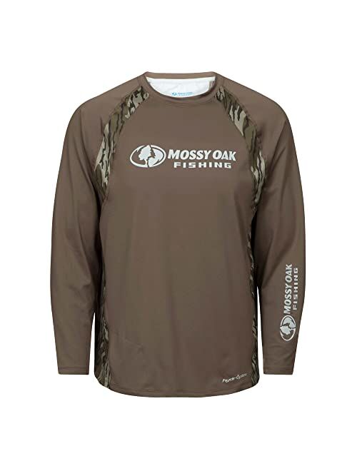 Mossy Oak Men's Fishing Shirts Long Sleeve with UPF 40+ Sun Protection