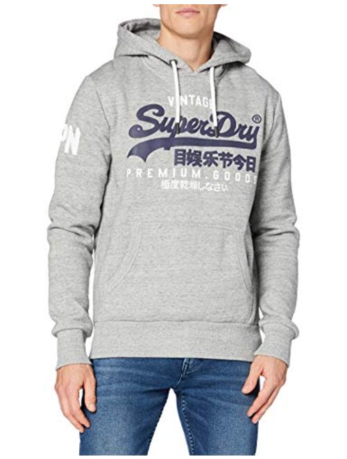 Superdry Mens Vintage Logo Hoodie, Slim Fit, Drawstring Hood