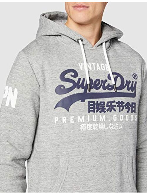 Superdry Mens Vintage Logo Hoodie, Slim Fit, Drawstring Hood