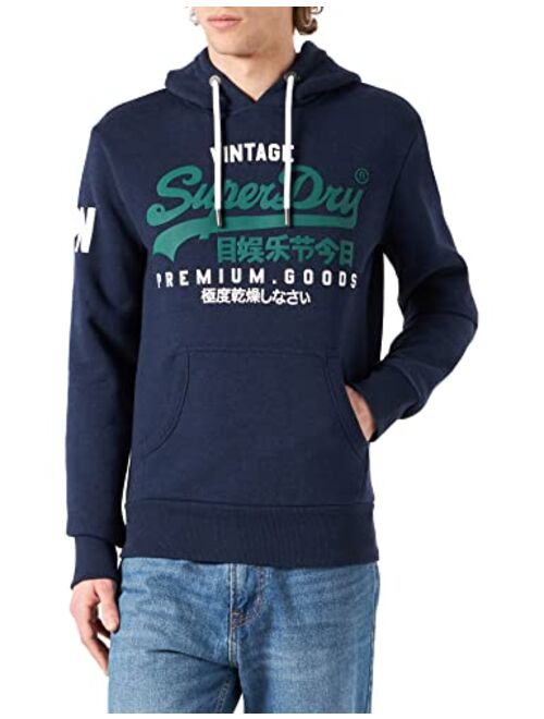 Superdry Mens Vintage Logo Hoodie, Slim Fit, Drawstring Hood