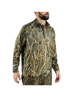 Men's Hunting Shirts Lightweight Quarter Zip Camo