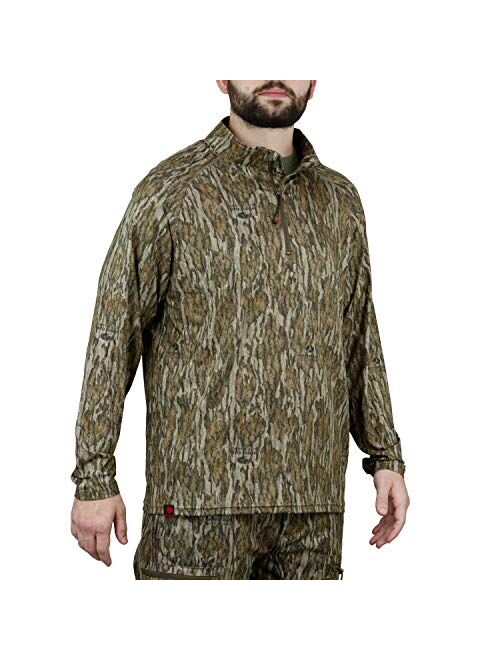 Mossy Oak Men's Hunting Shirts Lightweight Quarter Zip Camo