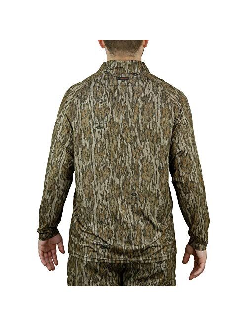 Mossy Oak Men's Hunting Shirts Lightweight Quarter Zip Camo