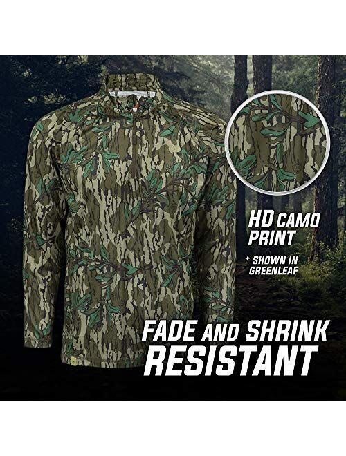 Mossy Oak Men's Hunting Shirts Lightweight Quarter Zip Camo