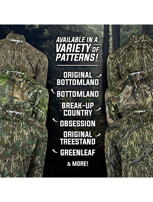 Mossy Oak Men's Hunting Shirts Lightweight Quarter Zip Camo