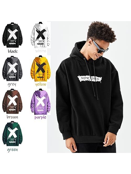 Moshtashio Men's Hoodie Hip Hop Graphic Fleece Hooded Pullover Novelty Long Sleeve Sweatshirt