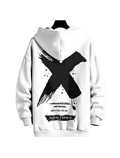 Moshtashio Men's Hoodie Hip Hop Graphic Fleece Hooded Pullover Novelty Long Sleeve Sweatshirt