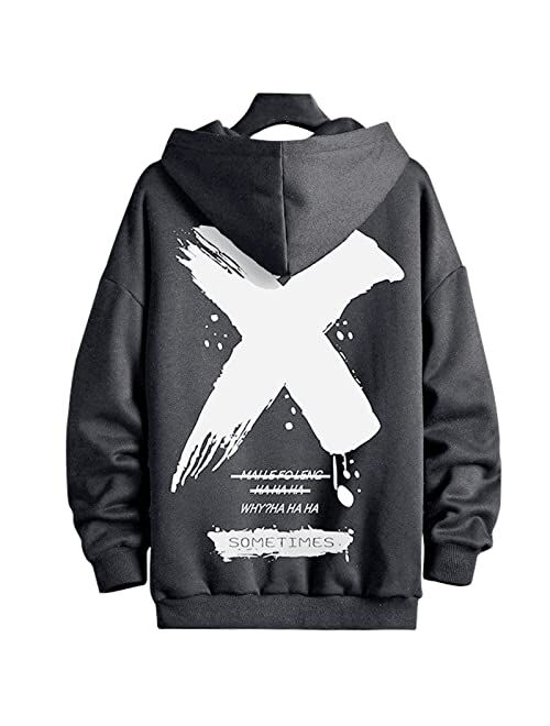 Moshtashio Men's Hoodie Hip Hop Graphic Fleece Hooded Pullover Novelty Long Sleeve Sweatshirt