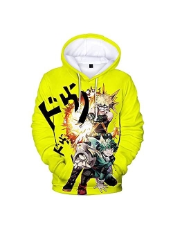 CHLOBLOM Boku No Hero Anime Hoodie Halloween Cosplay Hooded Pullover Sweatshirt