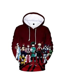 CHLOBLOM Boku No Hero Anime Hoodie Halloween Cosplay Hooded Pullover Sweatshirt