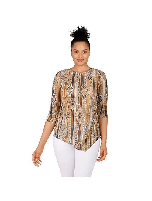 Ruby Rd. Womens Womens A-Symmetric Sublimation Top