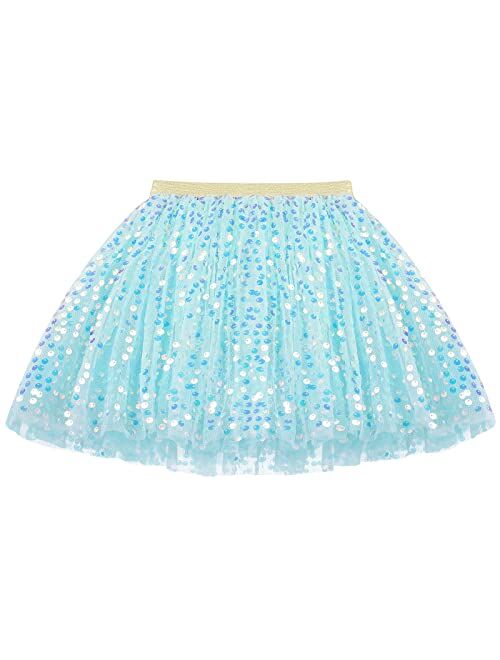 KEREDA Baby Girls Layered Tutu Skirt Sparkling Sequin Tulle Dance Skirts 1-12 Years