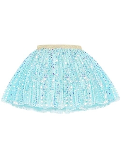 JOCMIC Girls Tutu Skirt Layered Sequin Skirts Tulle Dance Skirt for Party 1-12Y Toddler Little Girls