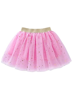 Tortoise & Rabbit Toddlers Girls Sparkle Tulle Tutu Skirt with Sequins Stars Moon Sun