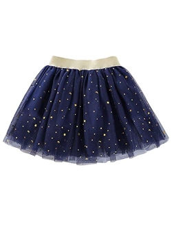 Tortoise & Rabbit Toddlers Girls Sparkle Tulle Tutu Skirt with Sequins Stars Moon Sun