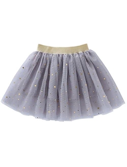 Tortoise & Rabbit Toddlers Girls Sparkle Tulle Tutu Skirt with Sequins Stars Moon Sun