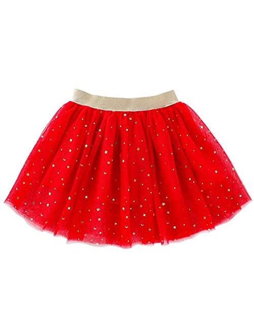 Tortoise & Rabbit Toddlers Girls Sparkle Tulle Tutu Skirt with Sequins Stars Moon Sun