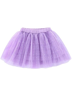 Tortoise & Rabbit Soft Plaid Tulle Tutu Skirt for Toddlers Girls Princess Dress Up 1-10 Years