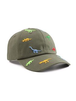 Bamery Toddler Baseball Hat for Boys&Girls Baby Baseball Cap Embroidery Dinosaur Kids Hat for 2-6T