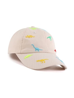 Bamery Toddler Baseball Hat for Boys&Girls Baby Baseball Cap Embroidery Dinosaur Kids Hat for 2-6T