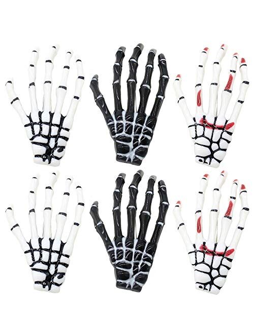 Daljiafa Halloween Skeleton Claws Hair Clips Skull Hand Barrettes Zombie Bone Claw Hair Clip Women Horror Party Decoration Cosplay Costume Headpiece Hairpin Hair Pin Cute