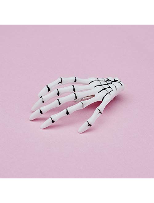 Daljiafa Halloween Skeleton Claws Hair Clips Skull Hand Barrettes Zombie Bone Claw Hair Clip Women Horror Party Decoration Cosplay Costume Headpiece Hairpin Hair Pin Cute