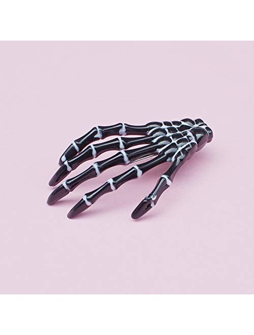 Daljiafa Halloween Skeleton Claws Hair Clips Skull Hand Barrettes Zombie Bone Claw Hair Clip Women Horror Party Decoration Cosplay Costume Headpiece Hairpin Hair Pin Cute